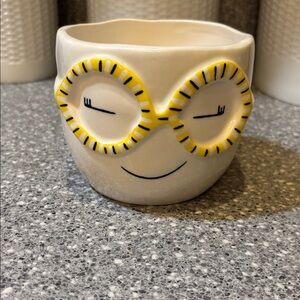 Charlie Fab  Ceramic Pot with Yellow Details